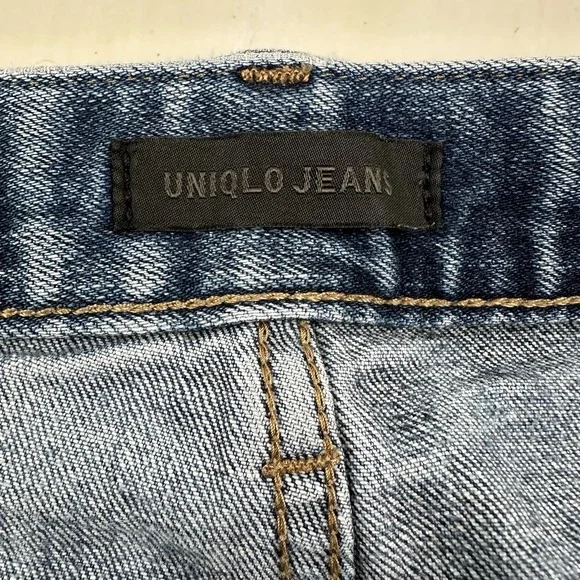 Uniqlo Kaihara Japanese Selvedge Jeans Mens 34x34 Slim Straight Light Wash Blue - Picture 7 of 12